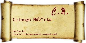 Czinege Márta névjegykártya